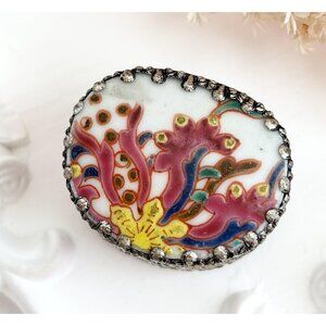Japanense Handmade Ceramic Floral Painted Trinket | jewelry | Ring Box